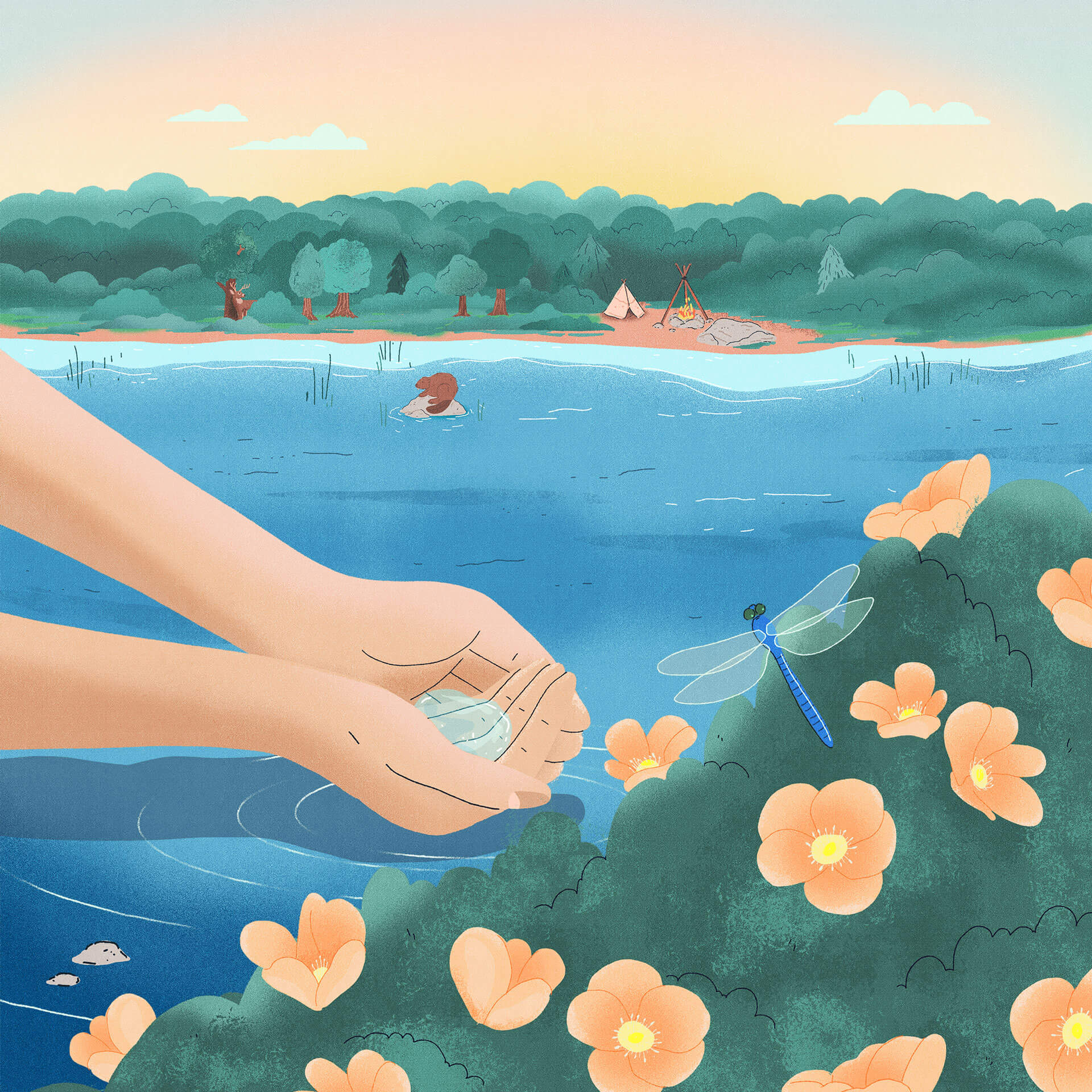 Illustration du moment À l’ère de l’eau pure